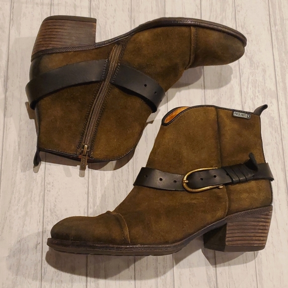 Pikolinos | Baqueira Suede Ankle Booties| Olive Brown | Sz 40 (9) - Picture 4 of 16